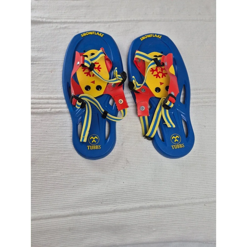 Tubbs Snowflake Kids Snowshoes Blue‎ Red Yellow Adjustable Straps 13.5 Inch
